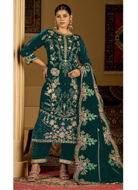 Bilqis B 212 A To D Velvet Embroidery Pakistani Salwar Suits Wholesale Online